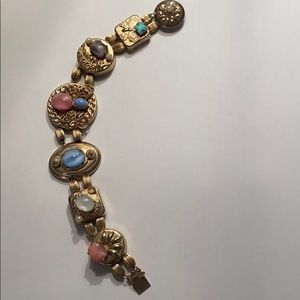 BRACELET  GOLDTONE VINTAGE BEAUTIFUL STONES